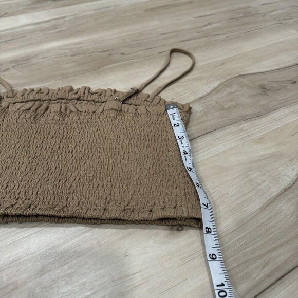 womens abercrombie and fitch Croptop Brown Tan Large L Scrunch - Picture 6 of 6